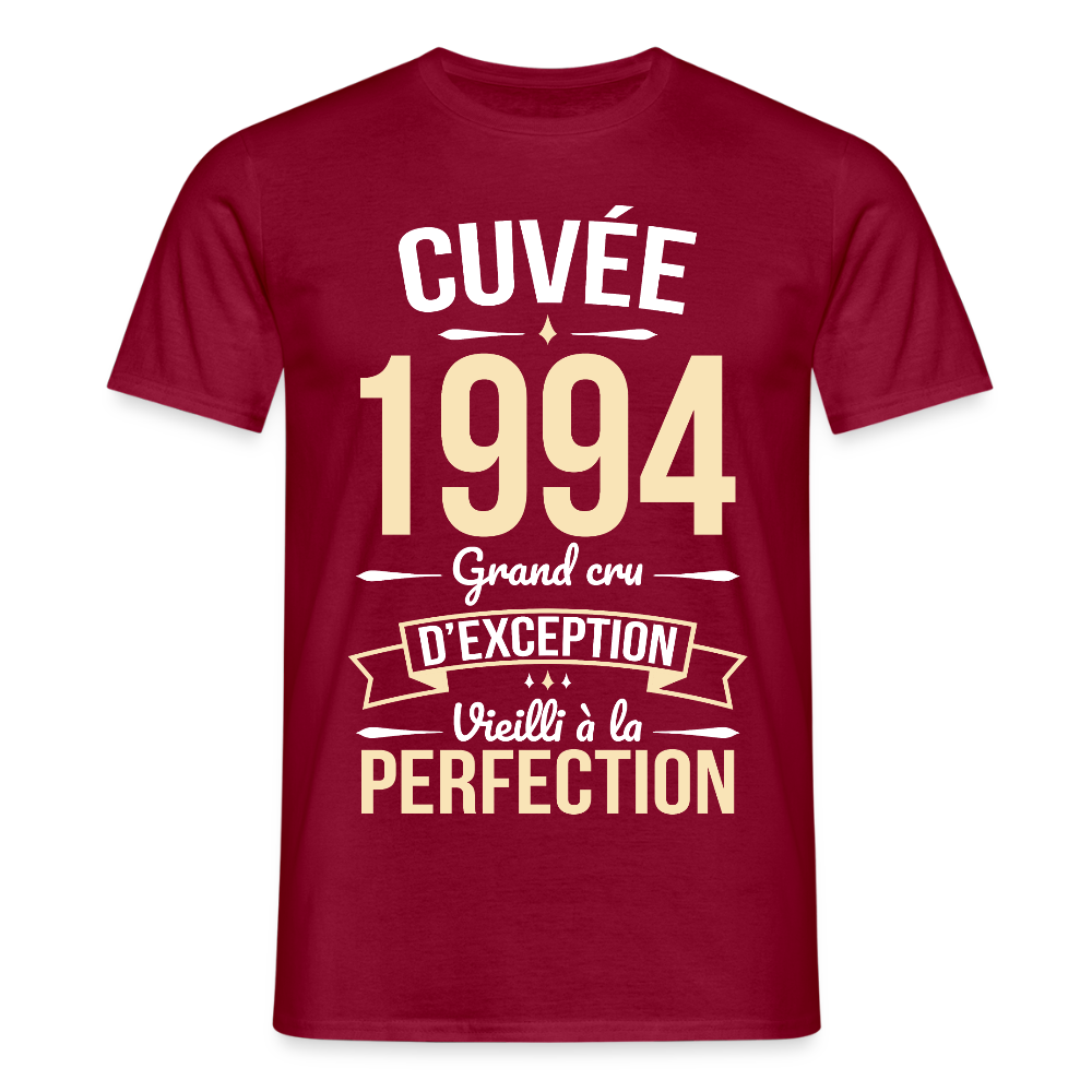 T-shirt Homme - Anniversaire 31 Ans - Cuvée 1994 - rouge brique