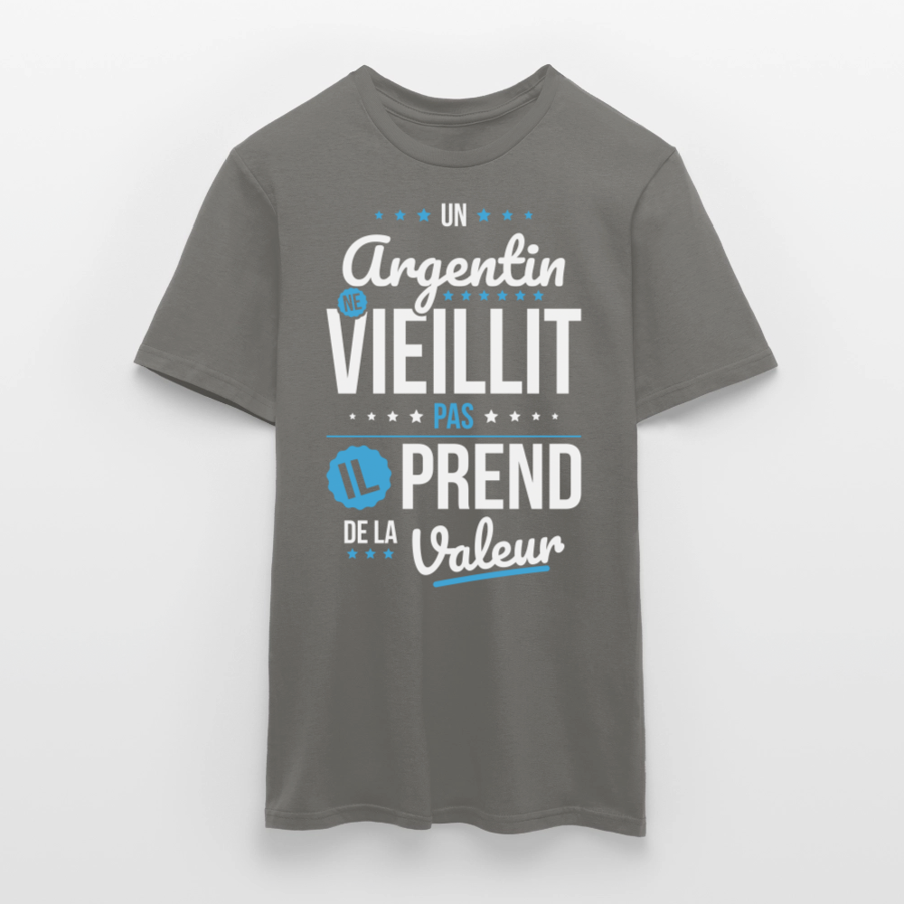 T-shirt Homme - Un Argentin ne vieillit pas - gris graphite