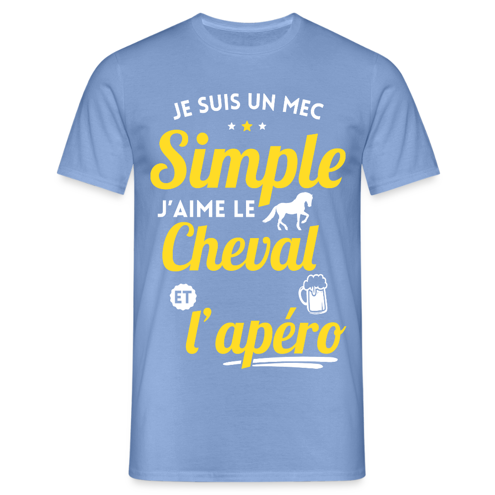 T-shirt Homme - J'aime le cheval et l'apéro - carolina blue