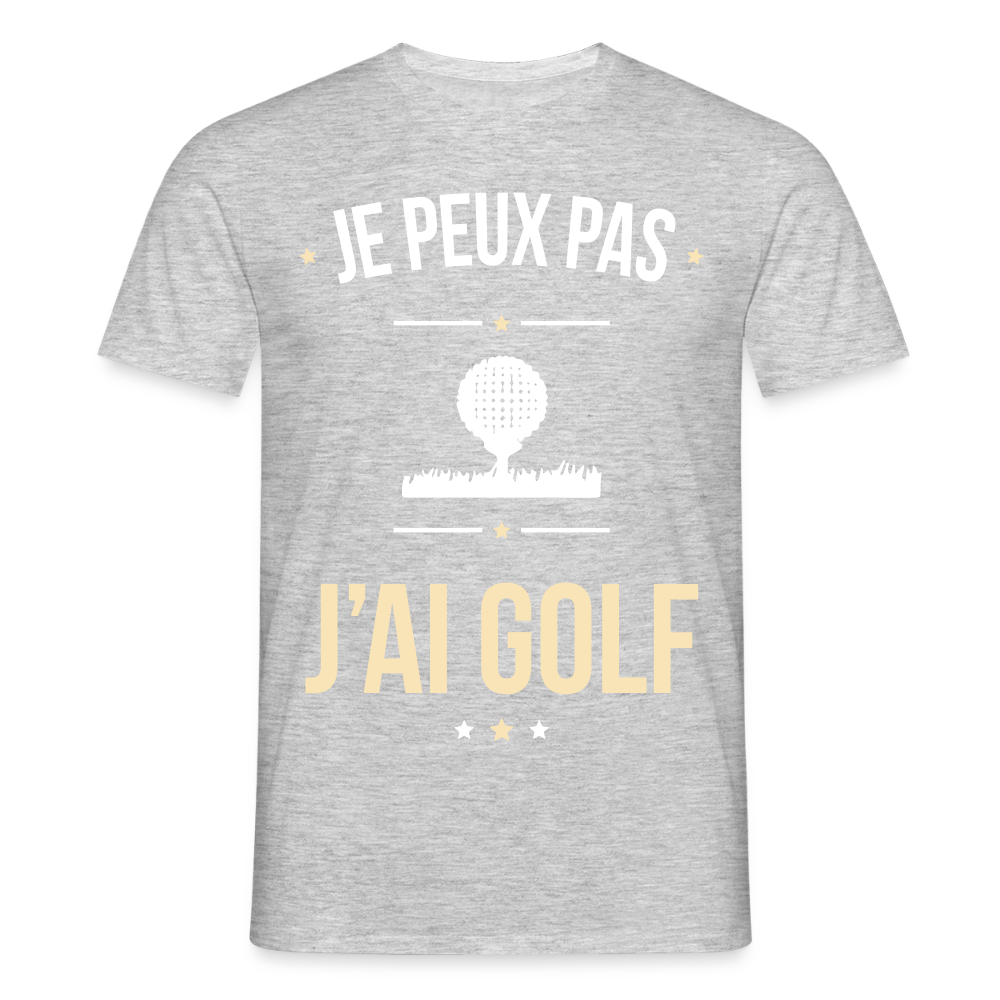 T-shirt Homme - Je peux pas j'ai Golf - gris chiné