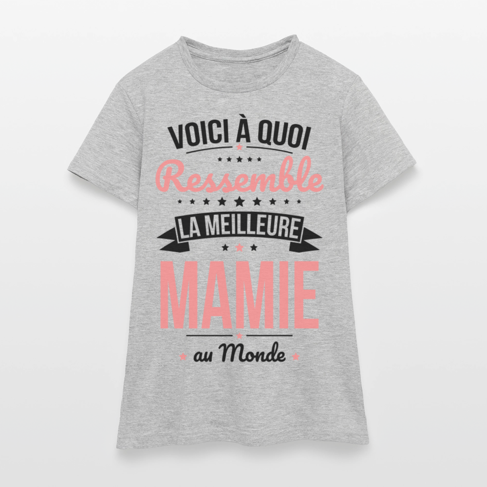 T-shirt Femme - Voici à quoi ressemble la meilleure Mamie au monde - gris chiné