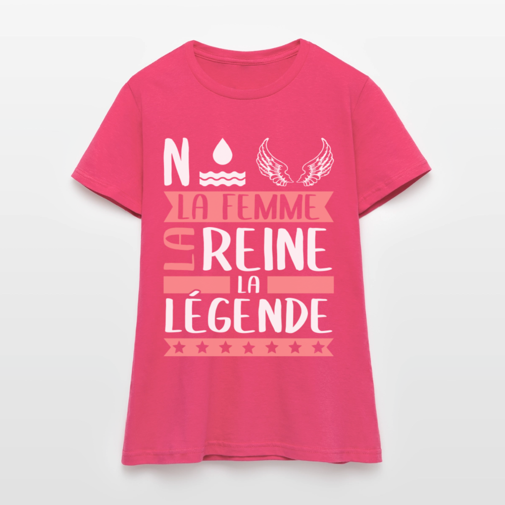 T-shirt femme Noëlle rébus – La femme, la reine, la légende - rose azalée