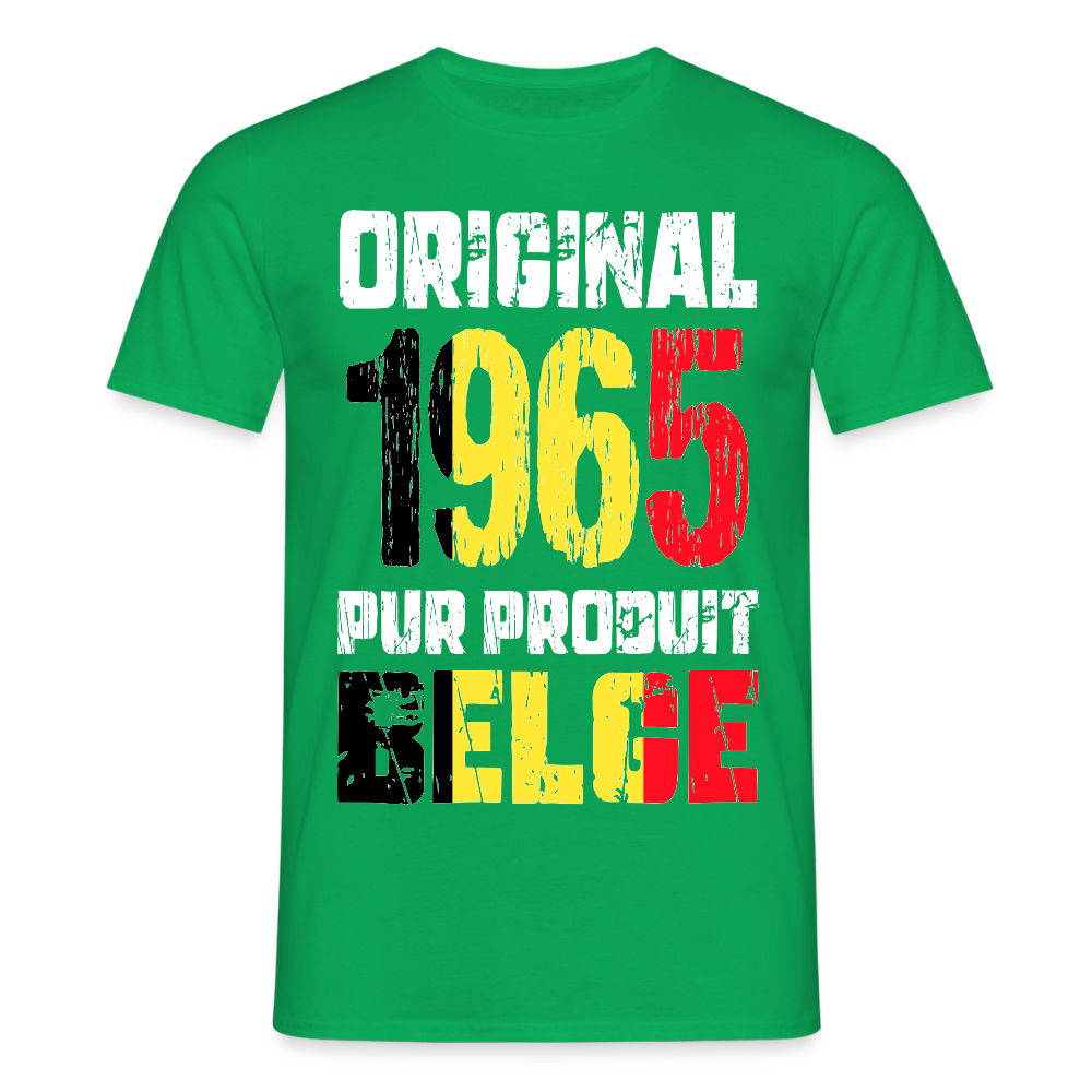T-shirt Homme - Anniversaire 60 Ans - Original 1965 - Pur produit Belge - vert