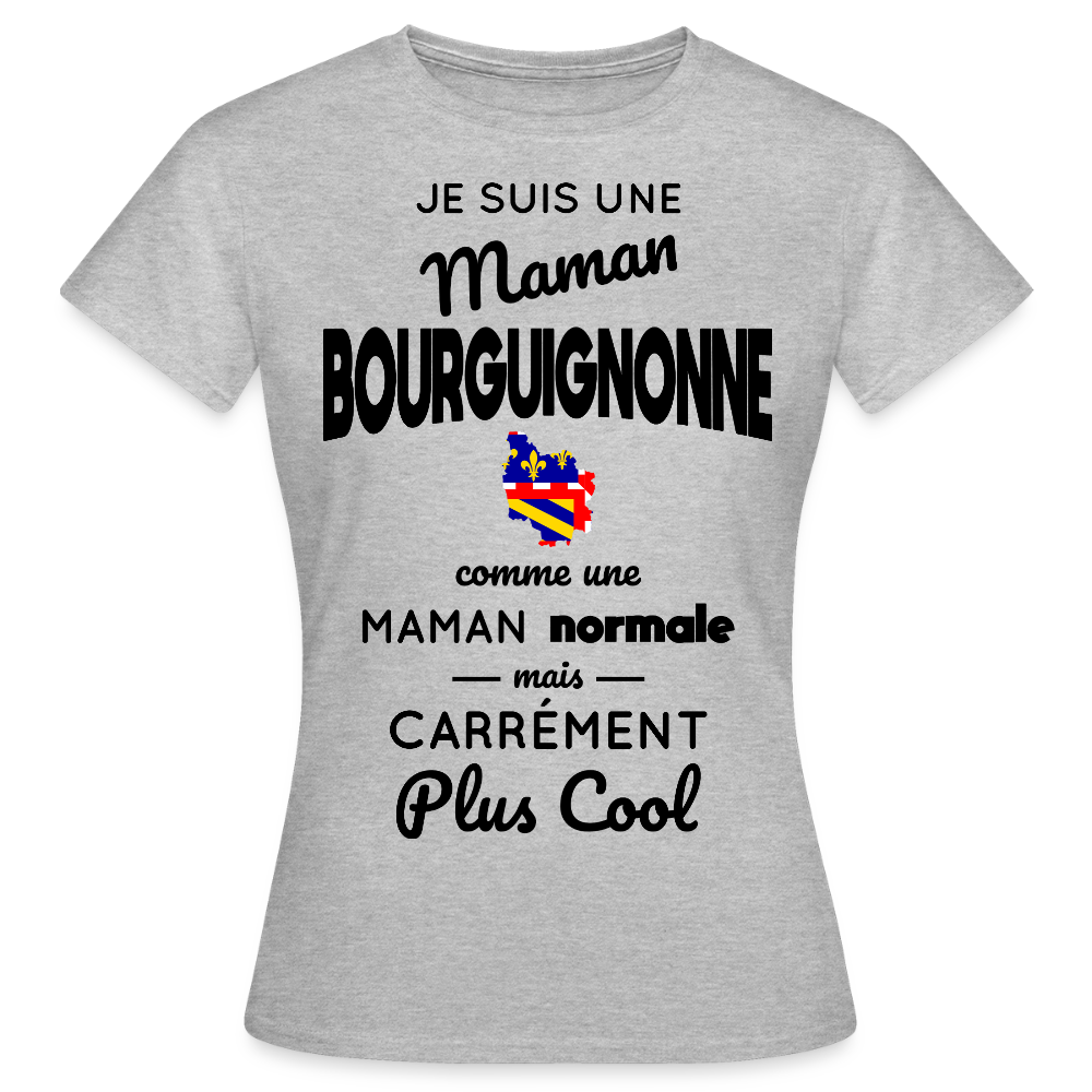T-shirt Femme - Maman Bourguignonne plus cool - gris chiné