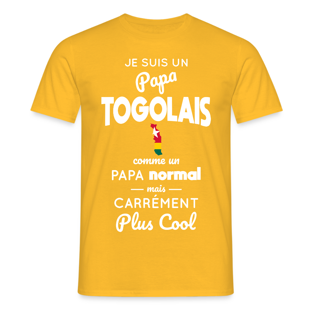 T-shirt Homme - Papa Togolais Plus Cool - jaune
