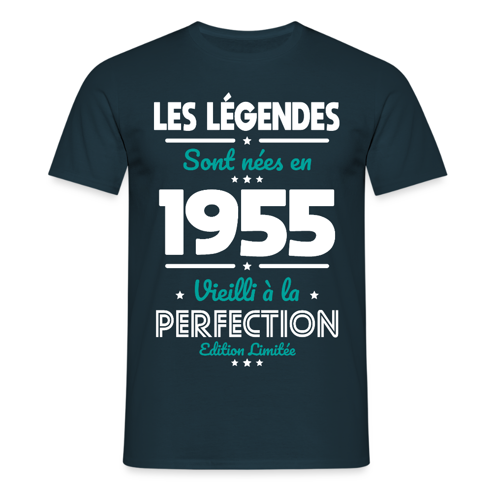 T-shirt Homme - Anniversaire 70 Ans - Les Légendes sont nées en 1955 - marine