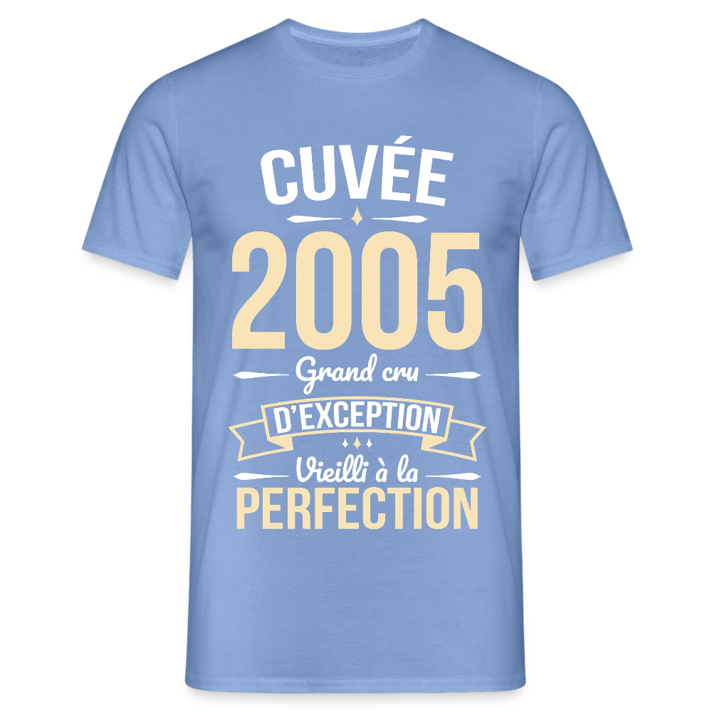 T-shirt Homme - Anniversaire 20 Ans - Cuvée 2005 - carolina blue