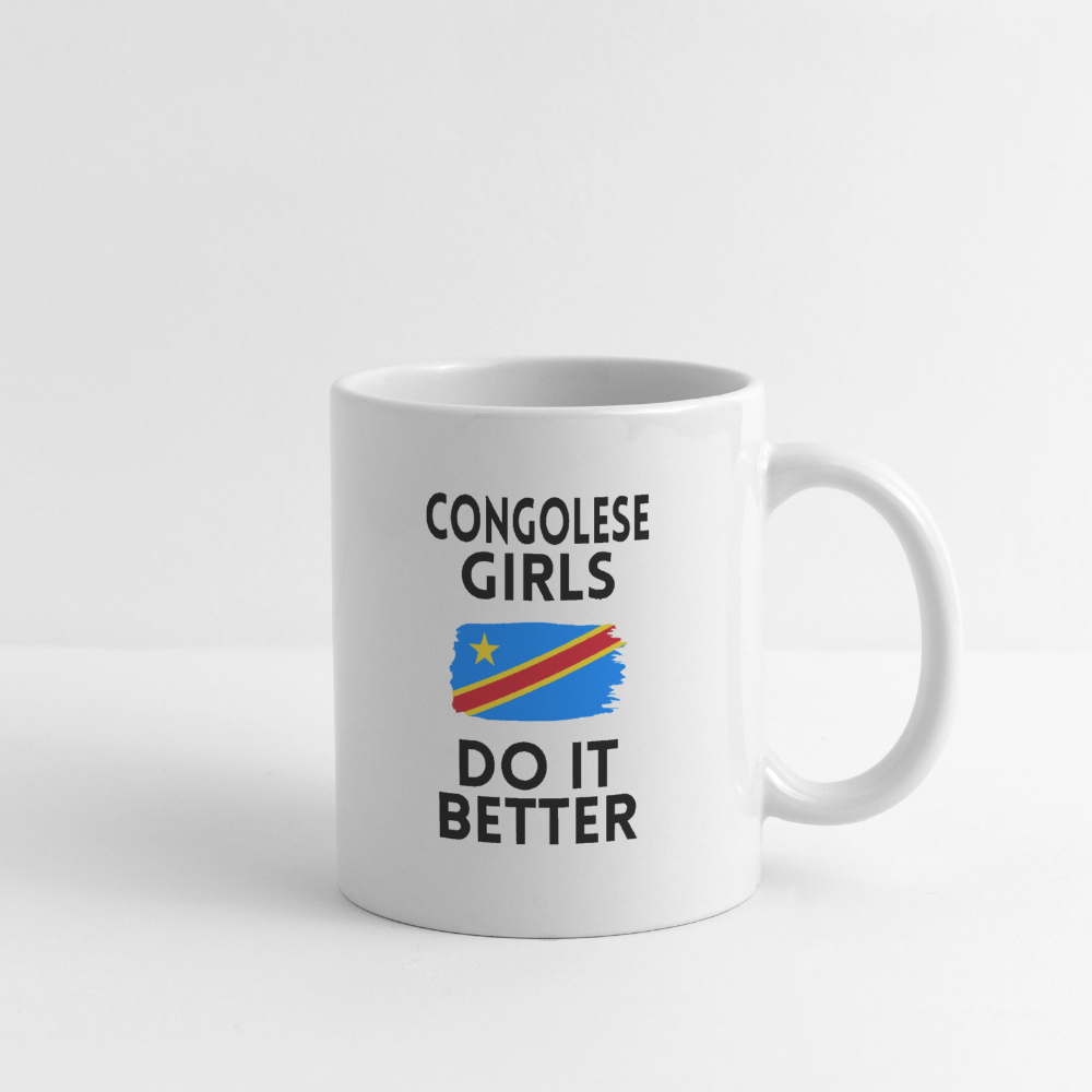 Mug blanc - Congolese Girls Do It Better - Drapeau RDC - blanc