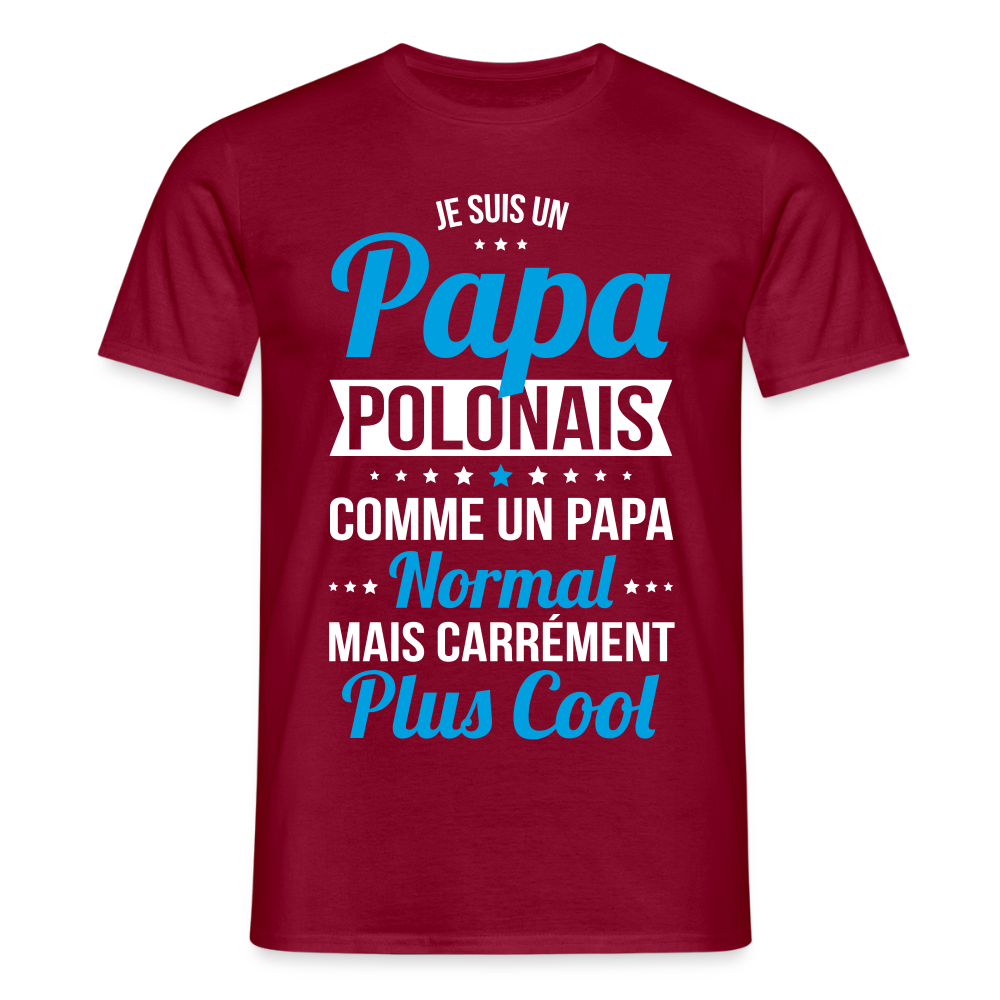 T-shirt Homme - Papa Polonais Plus Cool - rouge brique
