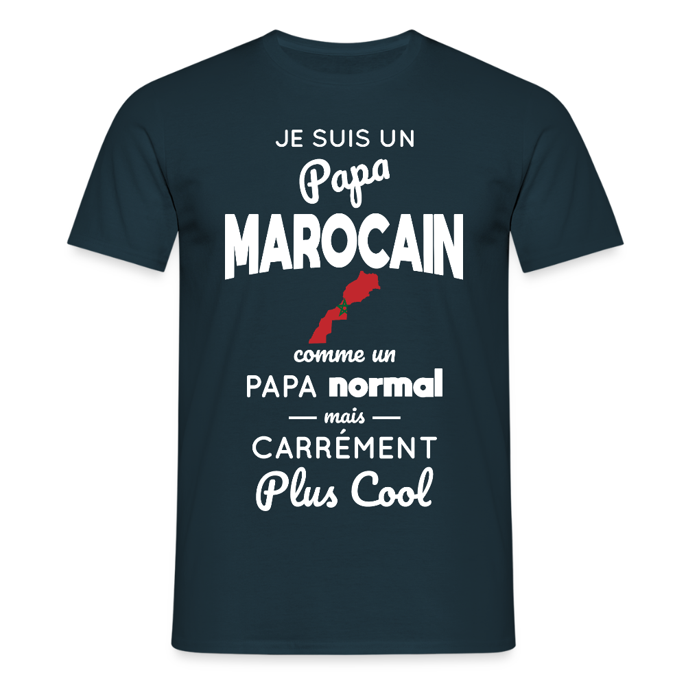 T-shirt Homme - Papa Marocain Plus Cool - marine