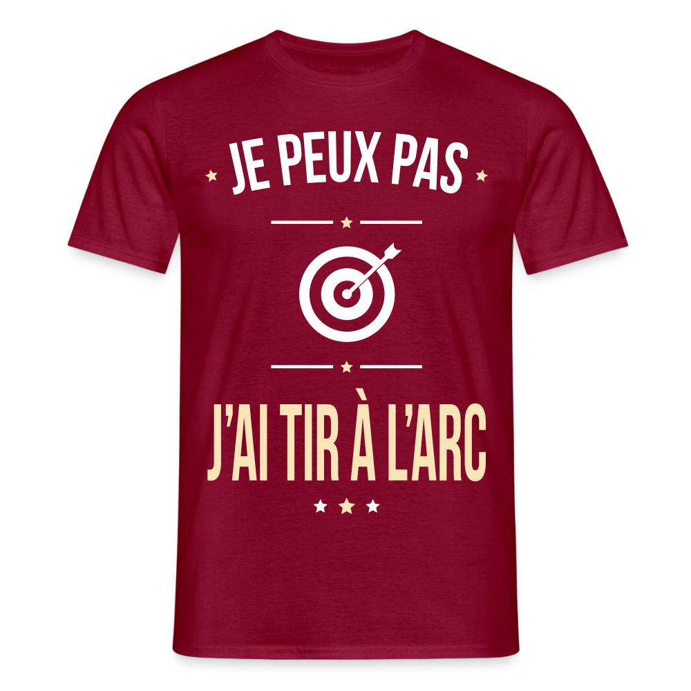T-shirt Homme - Je peux pas j'ai tir à l'arc - rouge brique