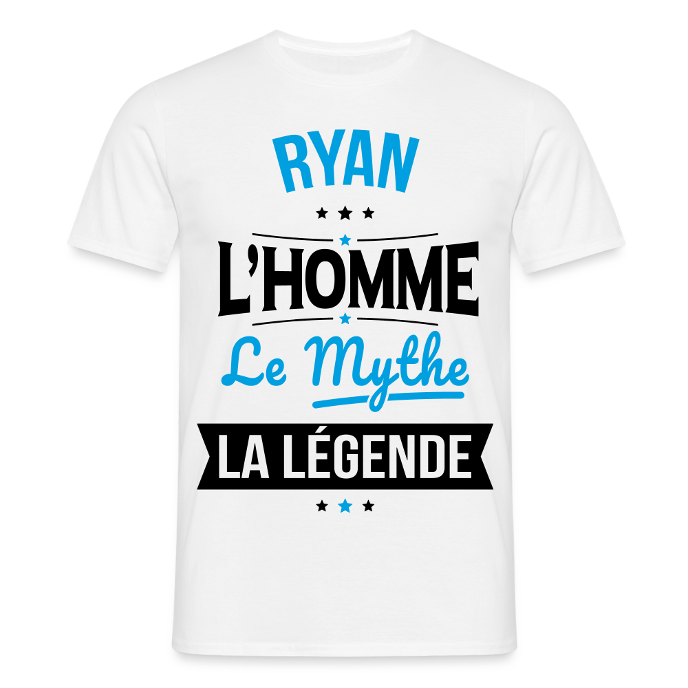 T-shirt Homme - Ryan - l'Homme - le Mythe - la Légende - blanc