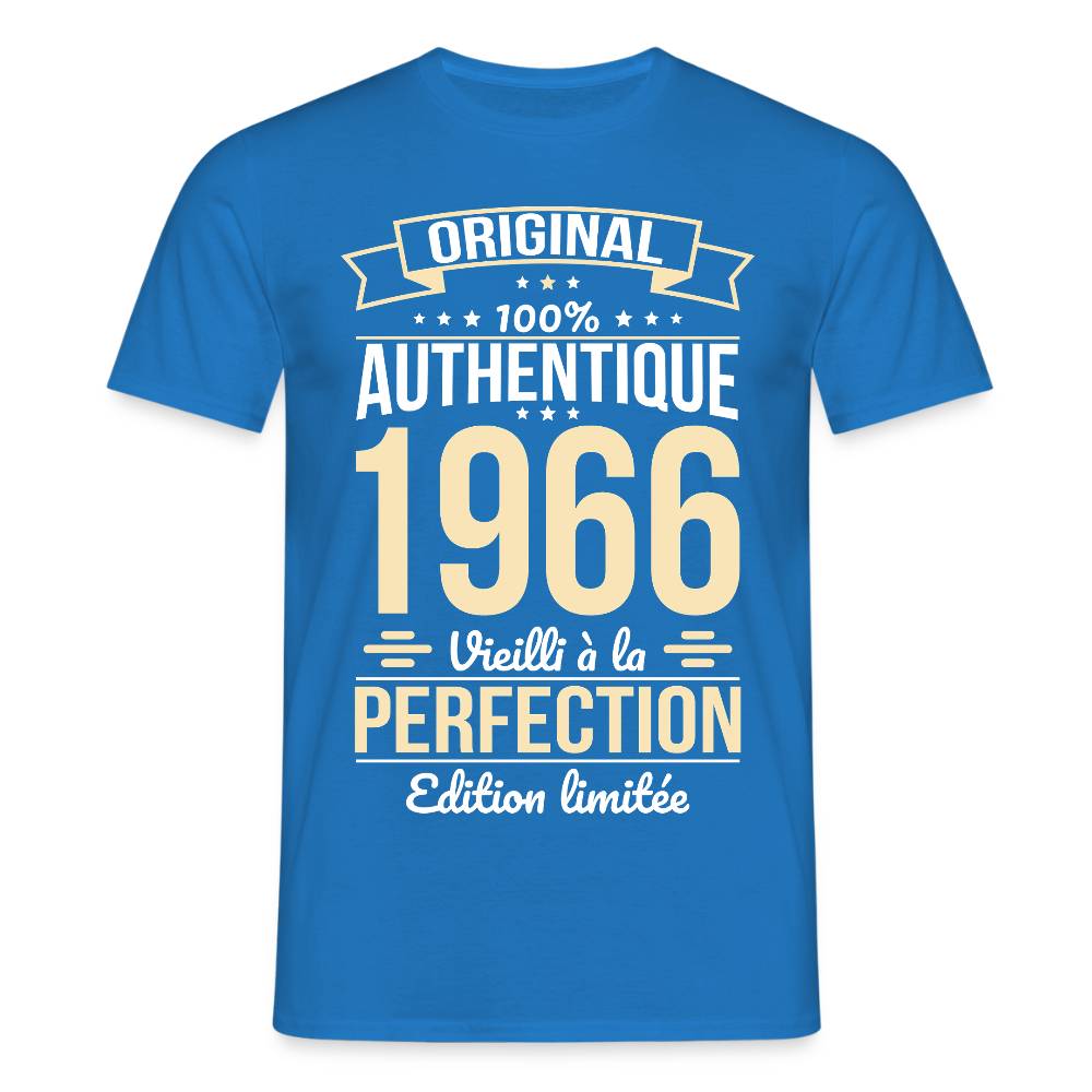 T-shirt anniversaire homme 60 ans – Original 1966 - bleu royal