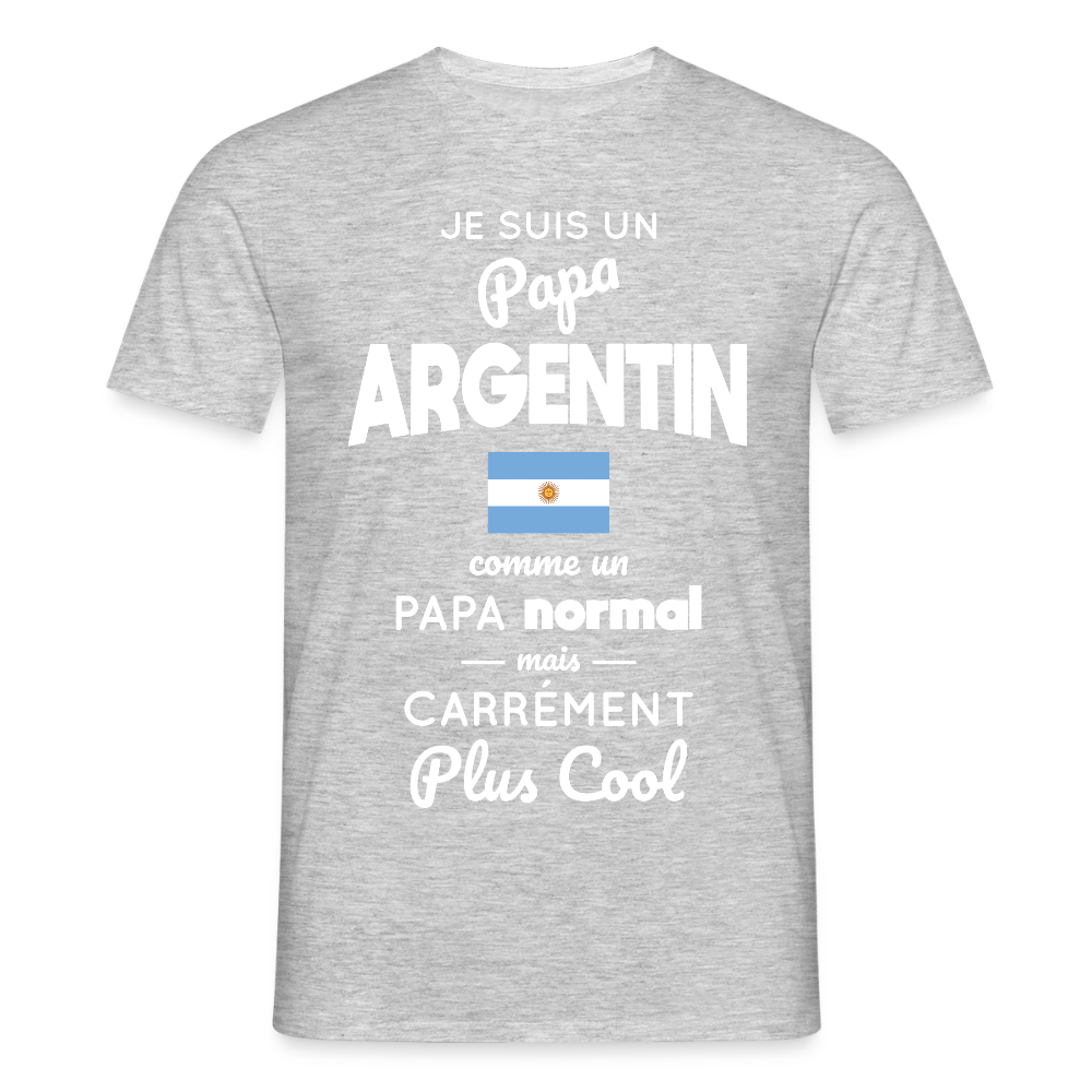 T-shirt Homme - Papa Argentin Plus Cool - gris chiné