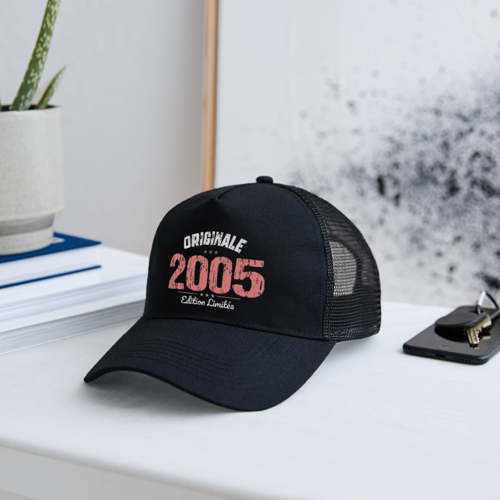 Casquette Trucker - Anniversaire 20 Ans - Originale 2005 - noir/noir