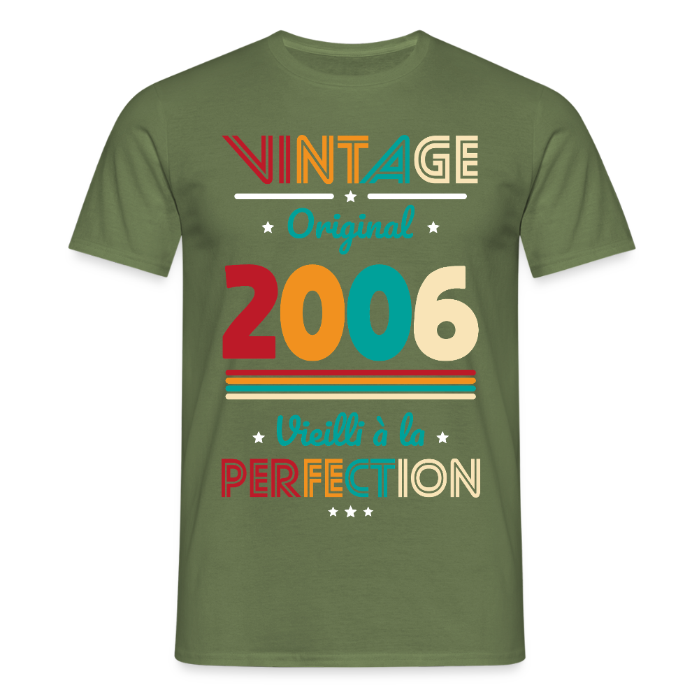 T-shirt anniversaire homme 20 ans – Vintage, original, 2006 - vert militaire