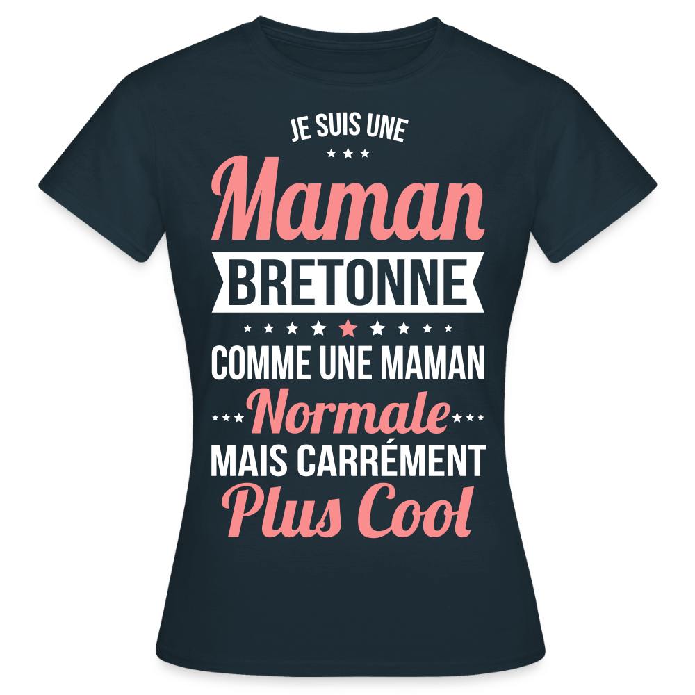 T-shirt Femme - Maman Bretonne plus cool - marine