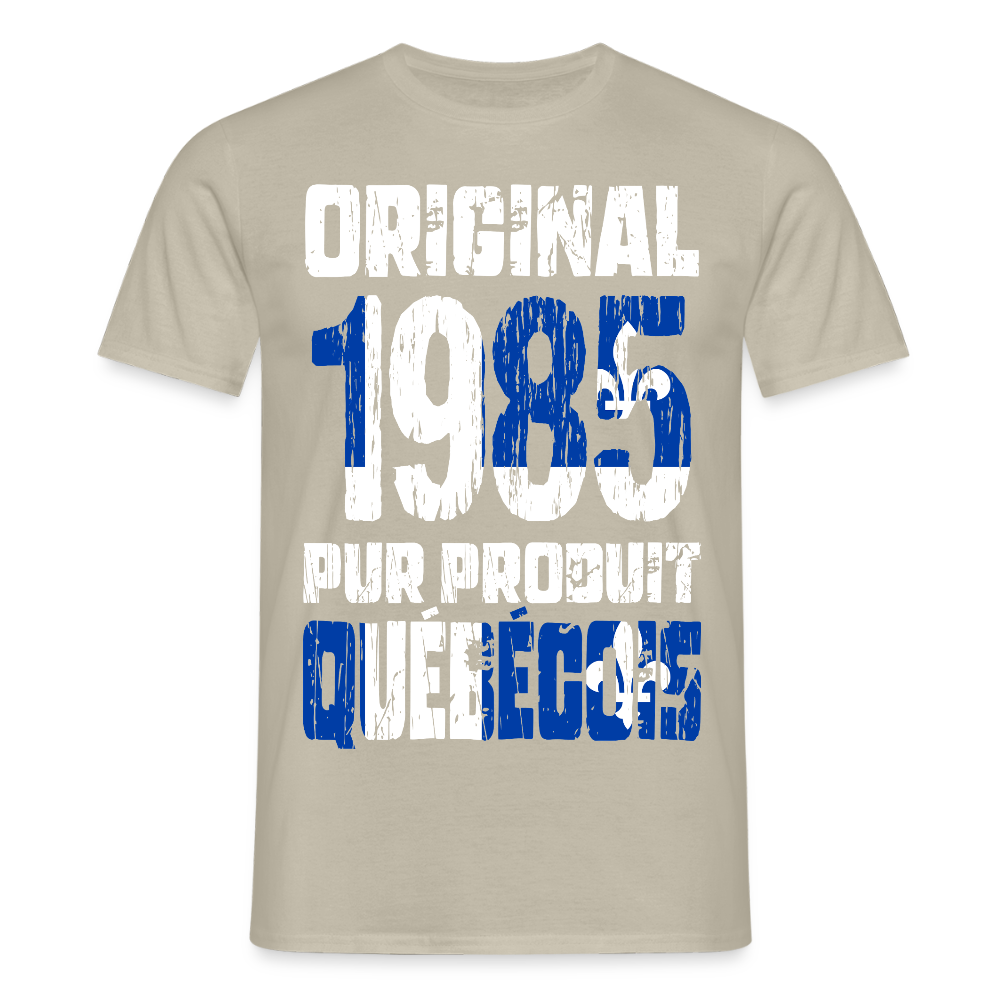T-shirt Homme - Anniversaire 40 Ans - Original 1985 - Pur produit Québécois - beige sable