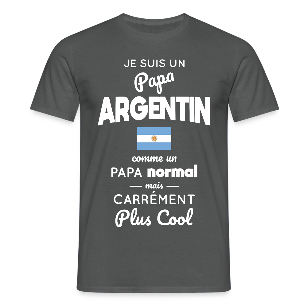 T-shirt Homme - Papa Argentin Plus Cool - charbon