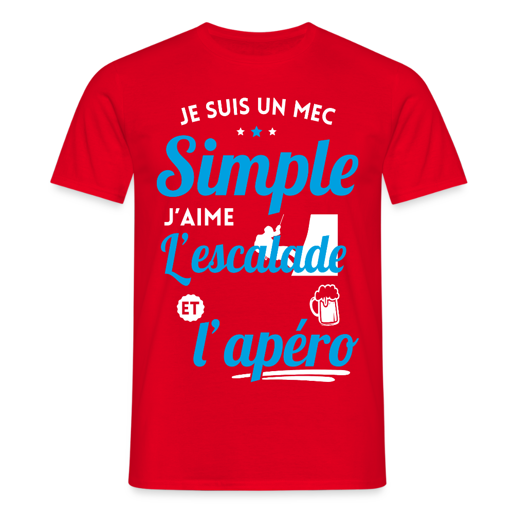T-shirt Homme - J'aime l'escalade et l'apéro - rouge