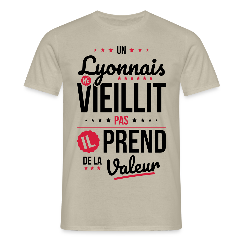 T-shirt Homme - Un Lyonnais ne vieillit pas - beige sable