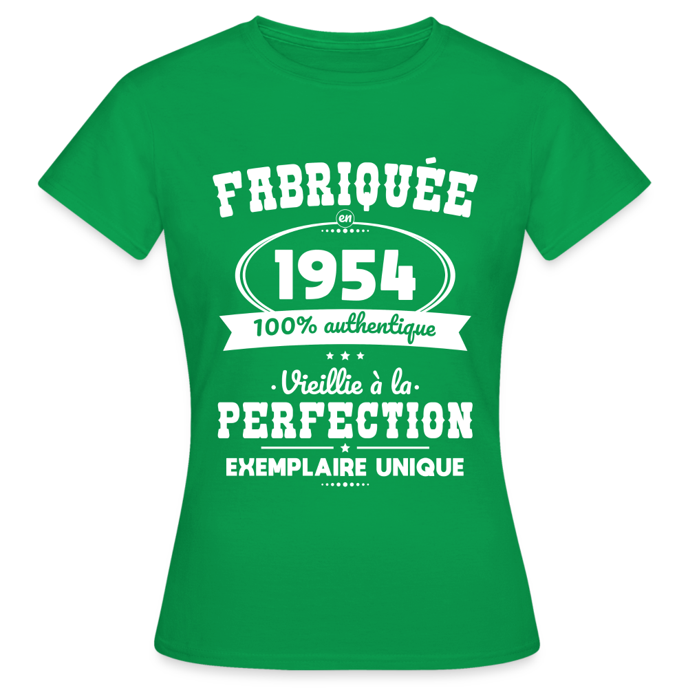 T-shirt Femme - Anniversaire 71 Ans - Fabriquée en 1954 - vert