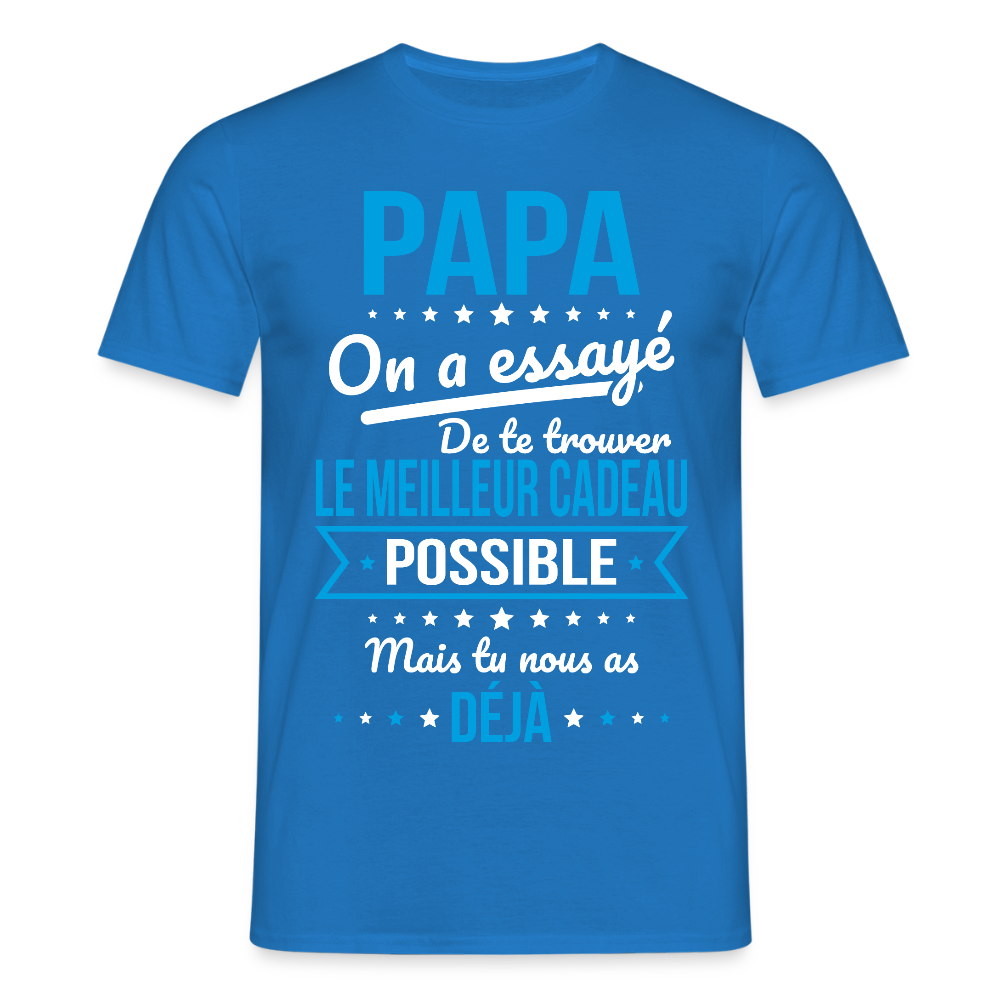 T-shirt Homme - Papa Cadeau Humour - bleu royal