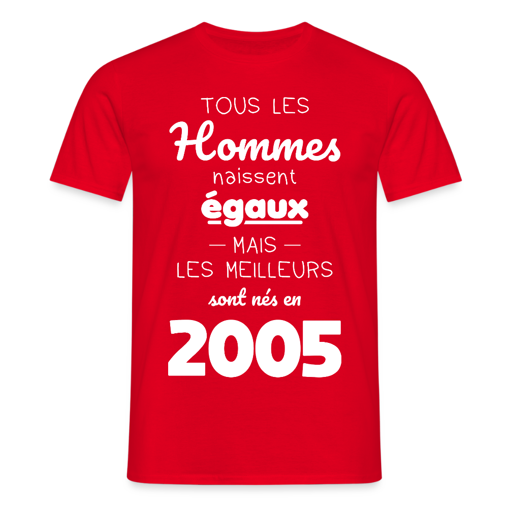 T-shirt Homme - Anniversaire 20 Ans - Les meilleurs sont nés en 2005 - rouge