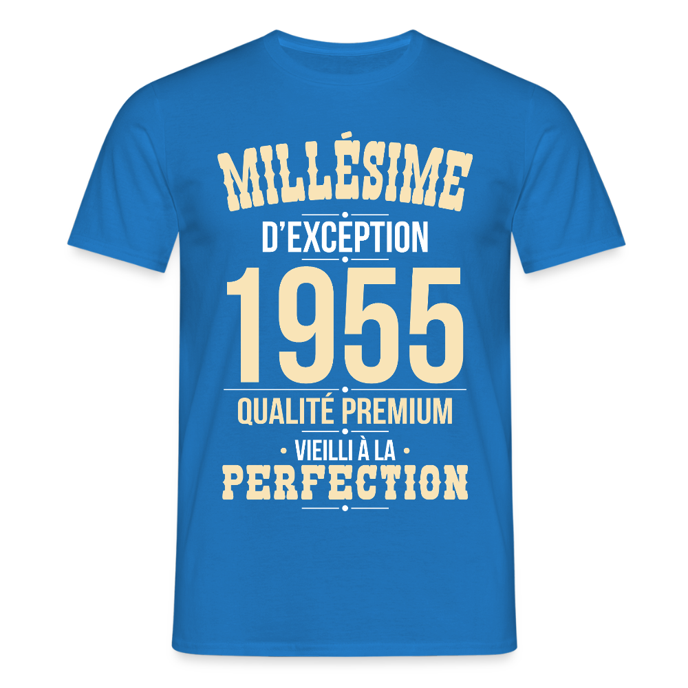 T-shirt Homme - Anniversaire 70 Ans - Millésime 1955 - bleu royal