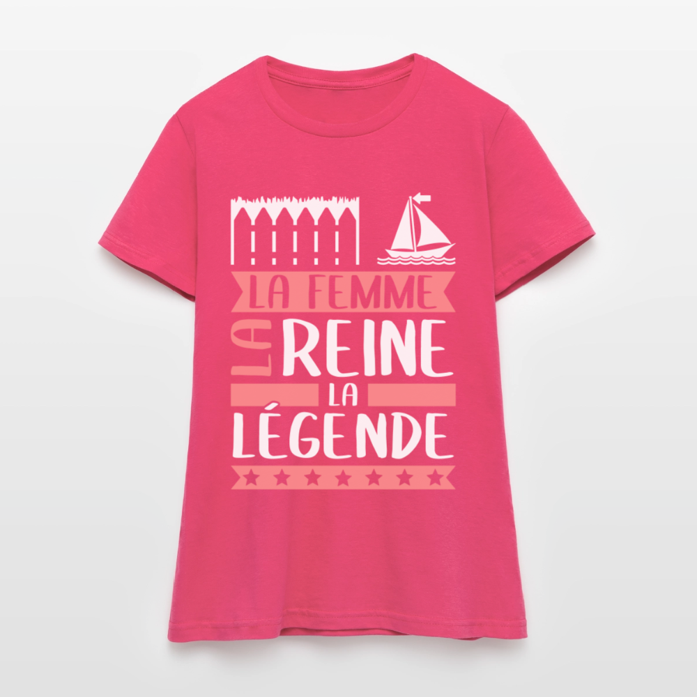 T-shirt femme Emma rébus – La femme, la reine, la légende - rose azalée