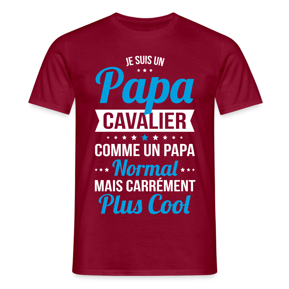 T-shirt Homme - Papa cavalier plus cool - rouge brique