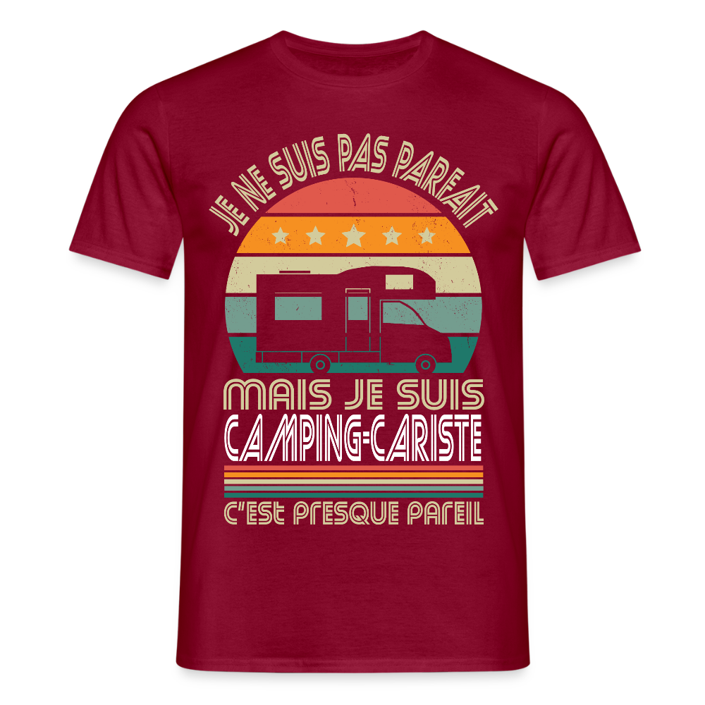T-shirt Homme - Je ne suis pas parfait mais je suis Camping-Cariste - rouge brique
