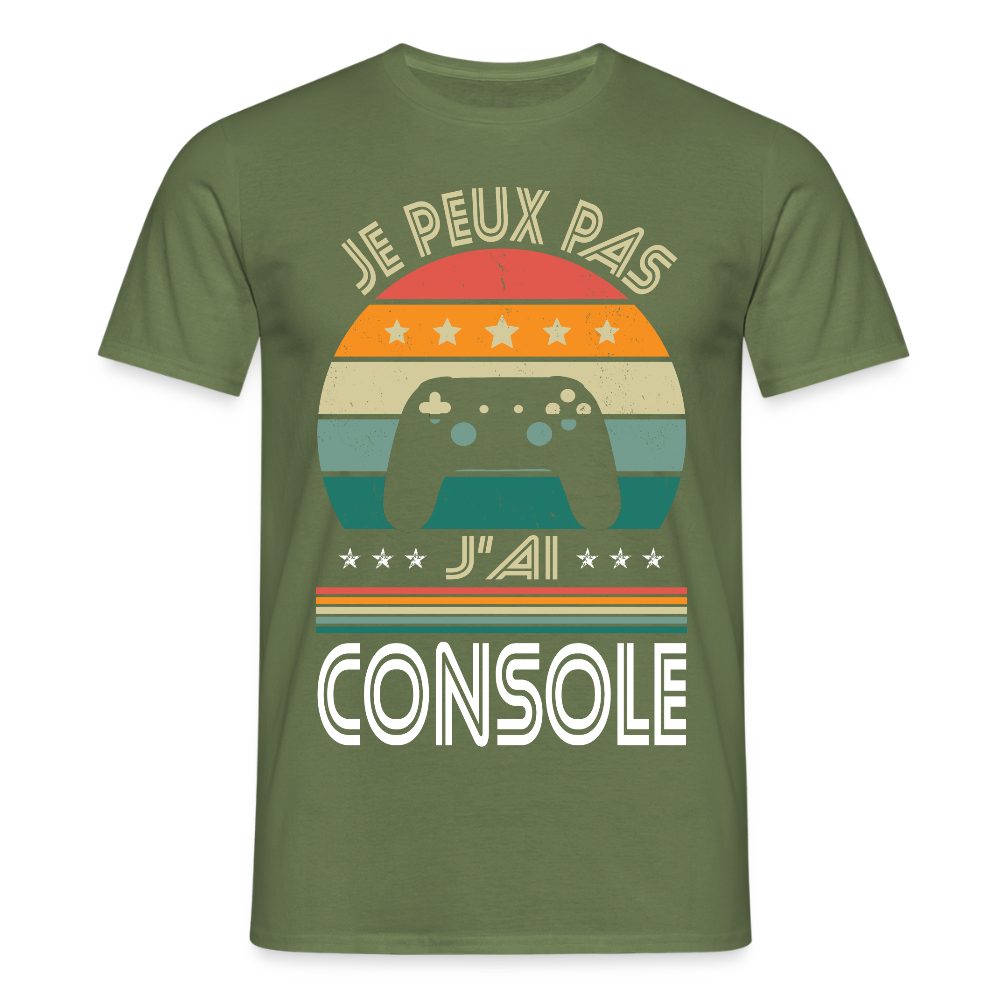 T-shirt Homme - Je peux pas j'ai Console - vert militaire