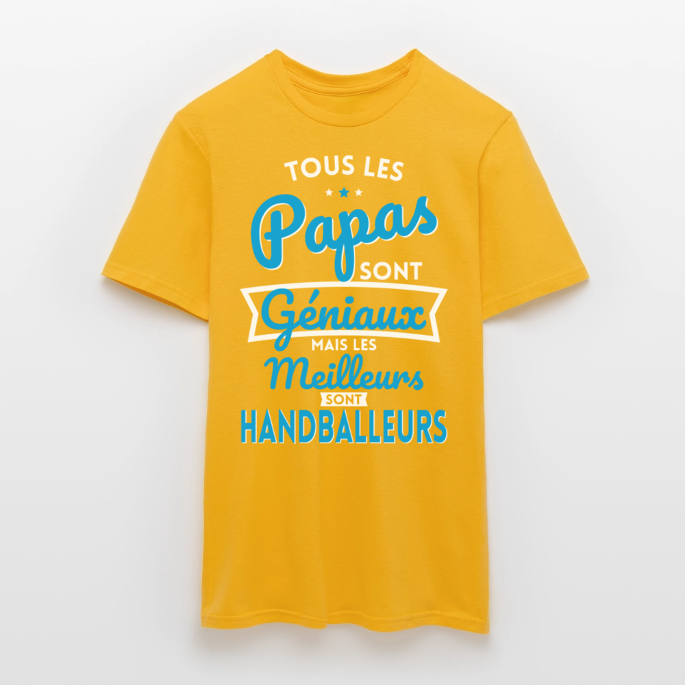 T-shirt Homme - Papas géniaux - Les meilleurs sont handballeurs - jaune