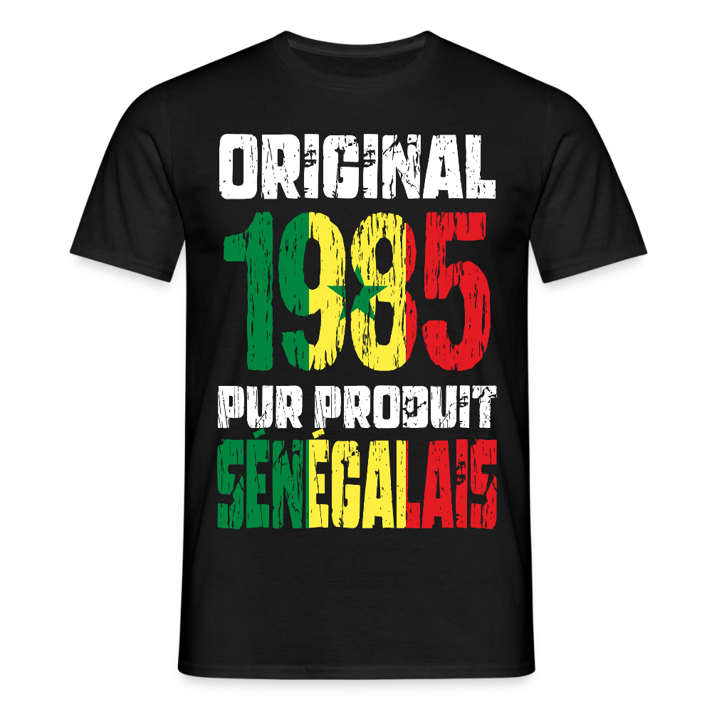 T-shirt Homme - Anniversaire 40 Ans - Original 1985 - Pur produit Sénégalais - noir