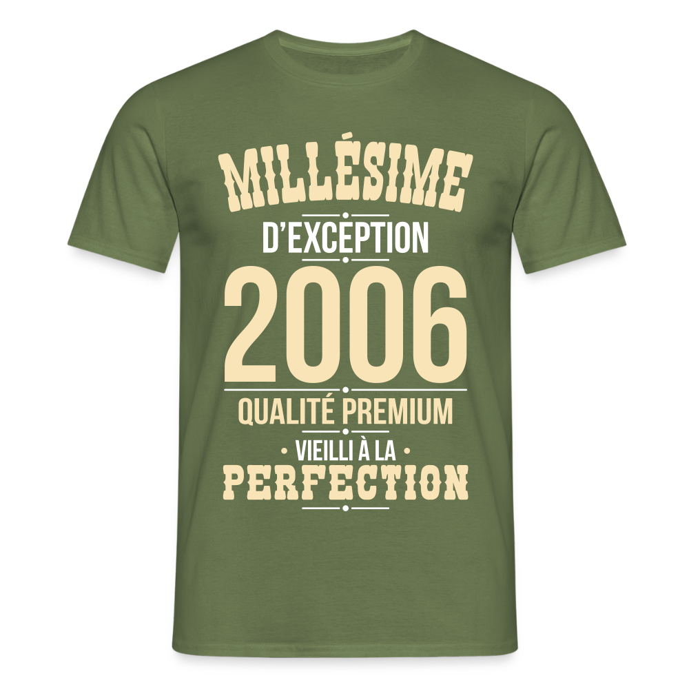 T-shirt Homme - Anniversaire 19 Ans - Millésime 2006 - vert militaire