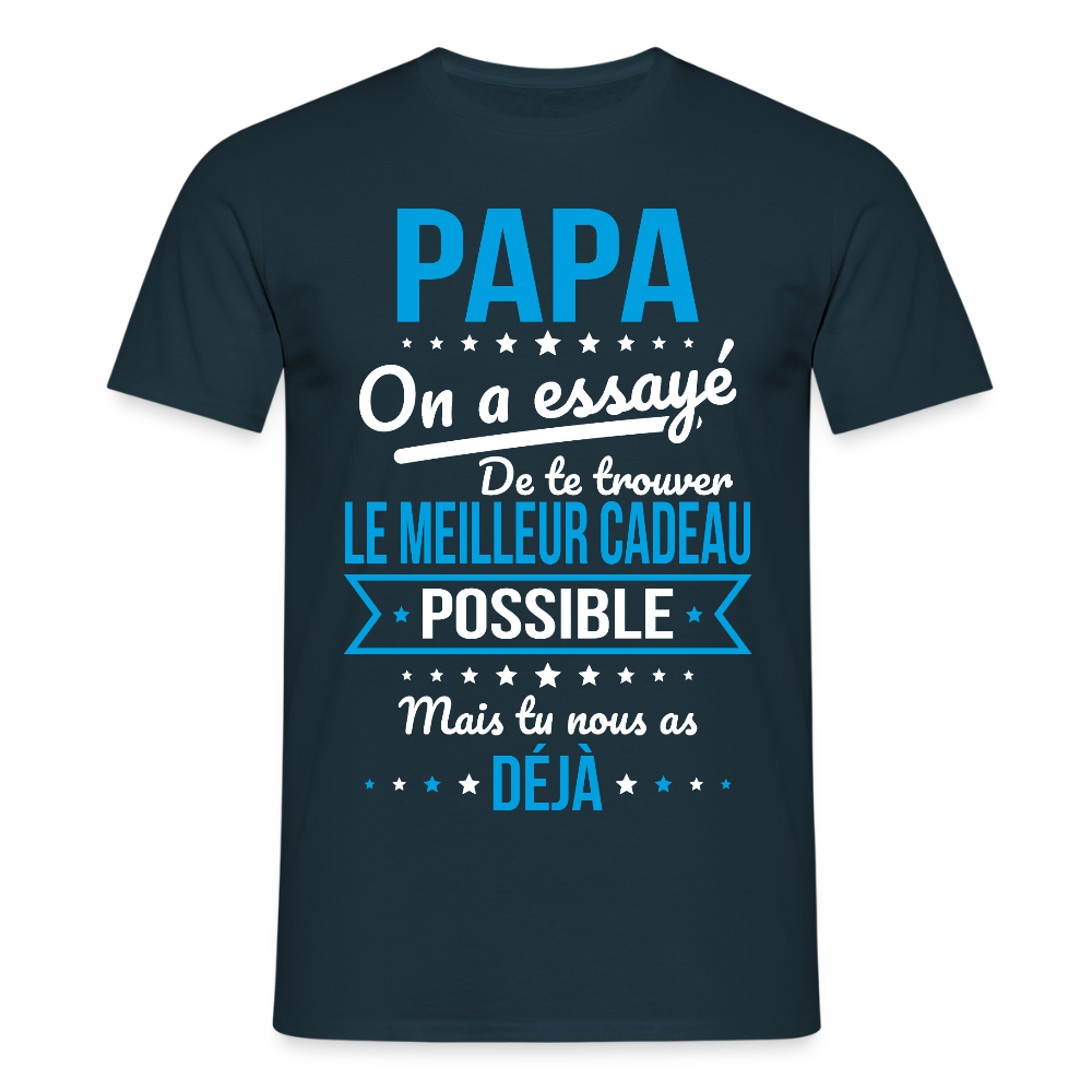 T-shirt Homme - Papa Cadeau Humour - marine