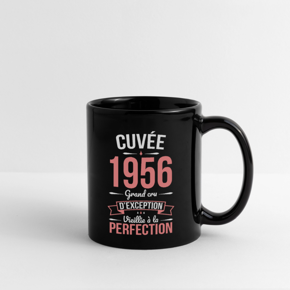 Mug anniversaire femme 70 ans – Cuvée 1956, Grand cru d’exception - noir