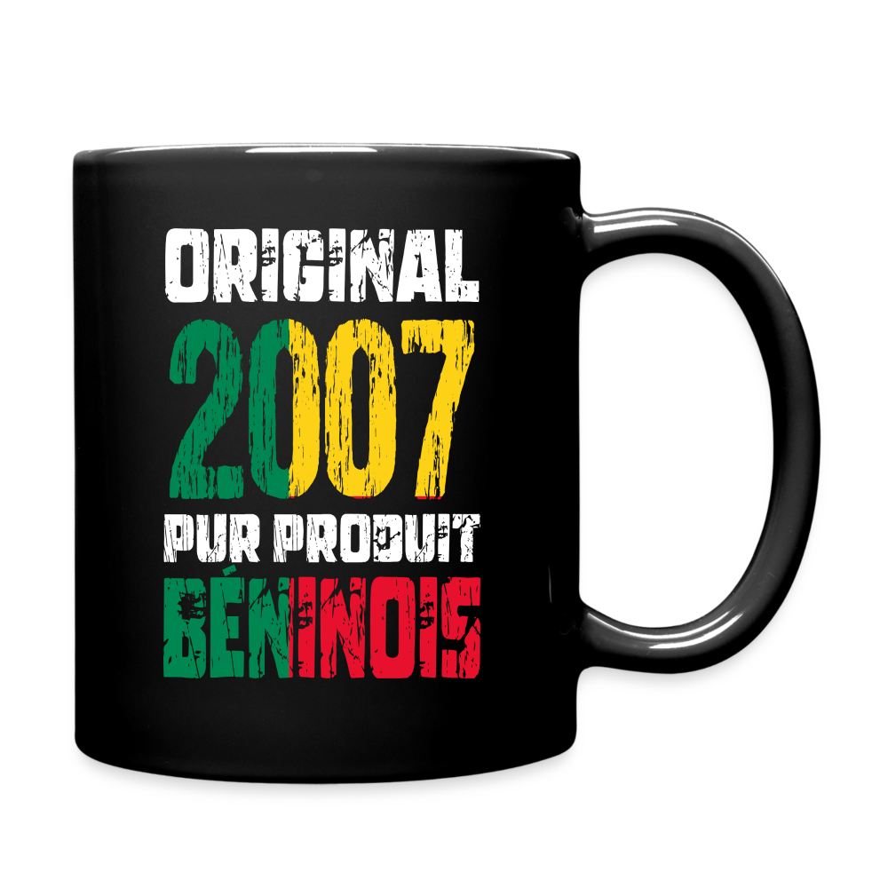 Mug uni - Anniversaire 18 Ans - Original 2007 - Pur produit Béninois - noir