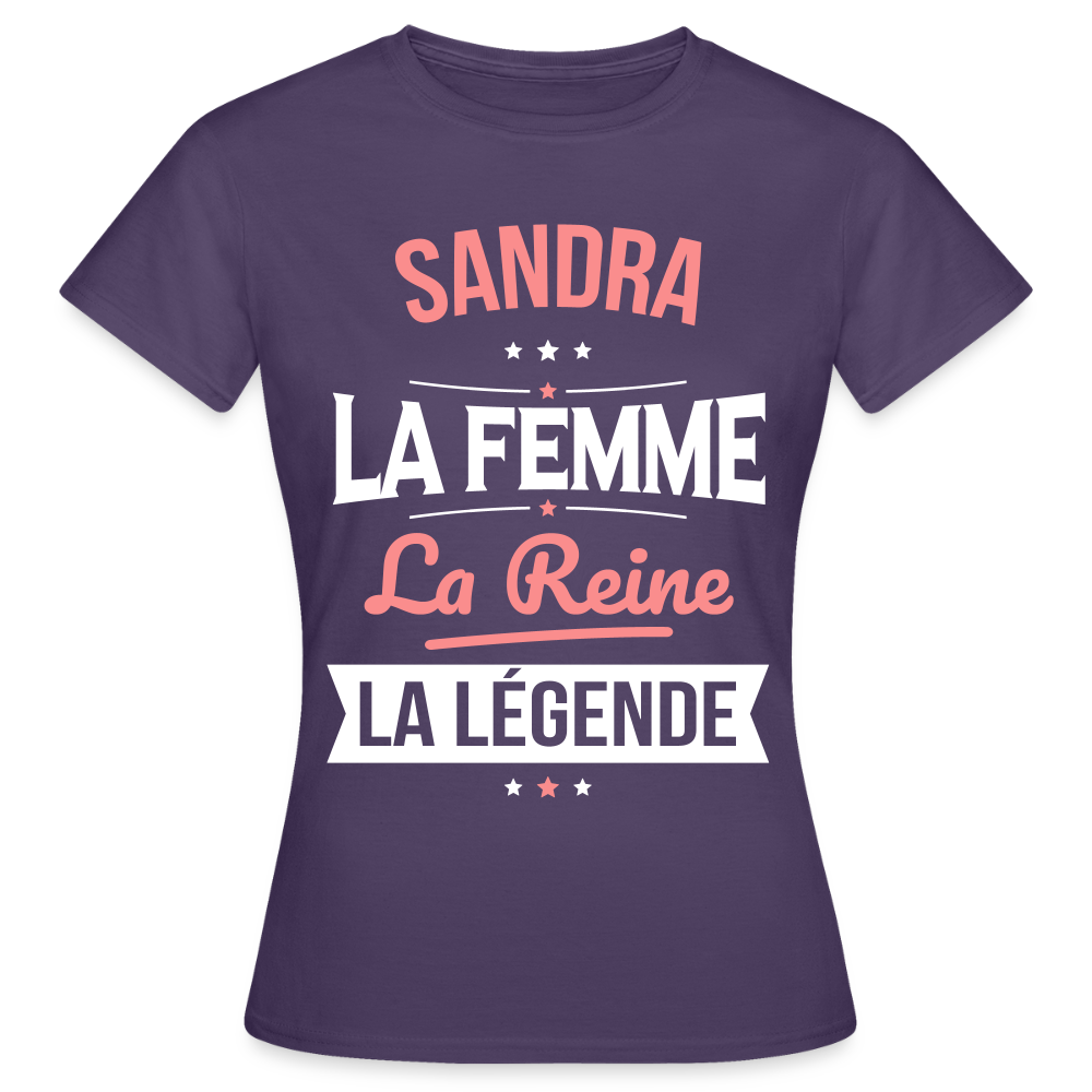 T-shirt Femme - Sandra - la Femme - la Reine - la Légende - violet foncé