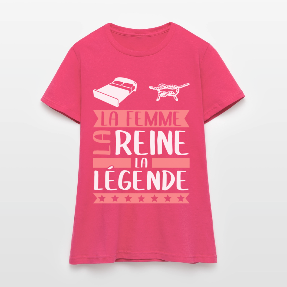 T-shirt femme Line rébus – La femme, la reine, la légende - rose azalée