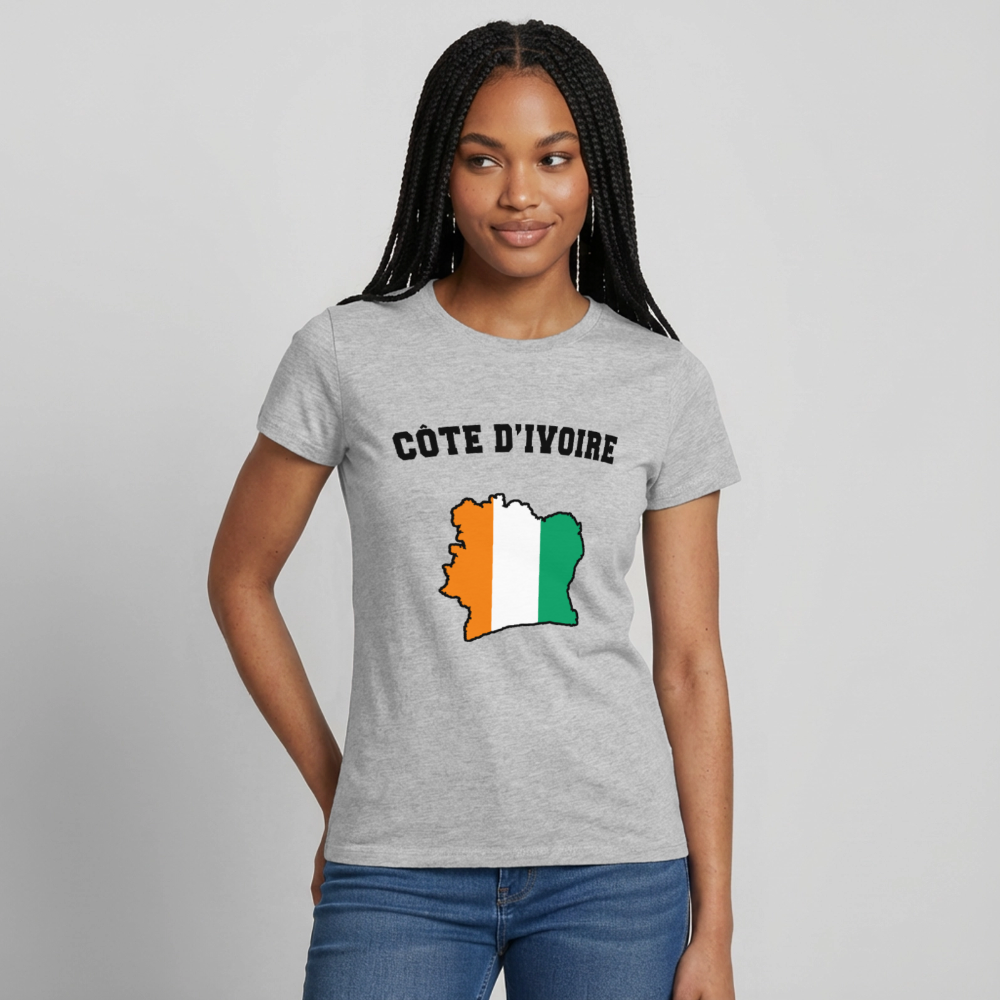 T-shirt Femme coloris clair - Côte d'Ivoire - gris chiné