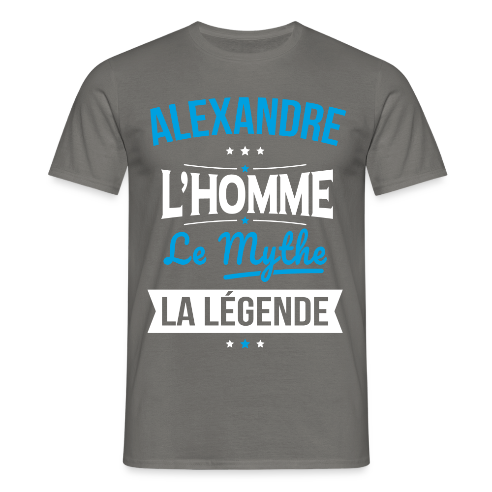 T-shirt Homme - Alexandre - l'Homme - le Mythe - la Légende - gris graphite