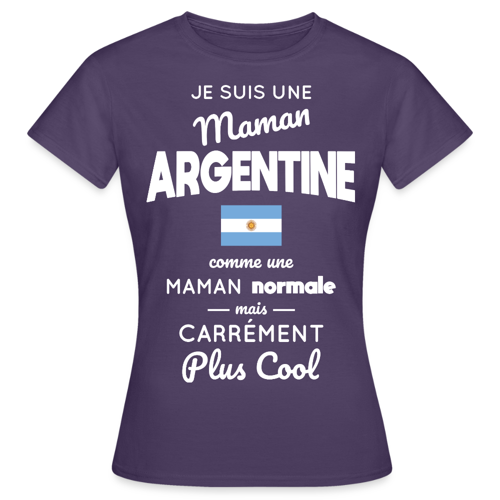 T-shirt Femme - Maman Argentine plus cool - violet foncé