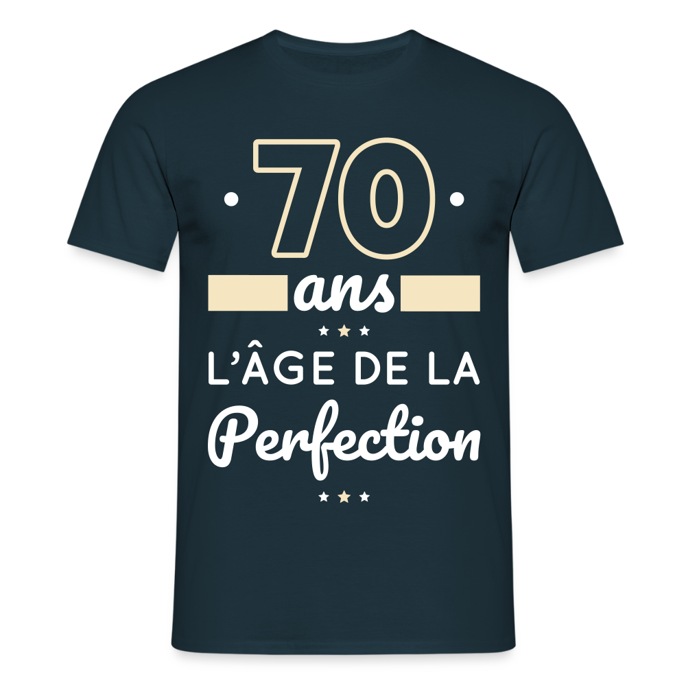 T-shirt Homme - 70 ans l'âge de la perfection - marine