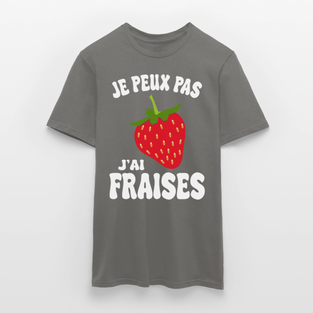 T-shirt Homme - Je peux pas j'ai fraises - gris graphite