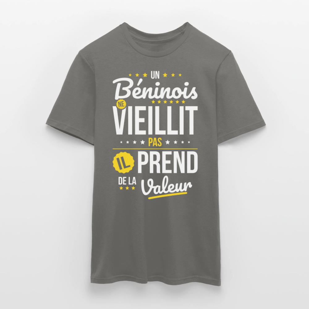 T-shirt Homme - Un Béninois ne vieillit pas - gris graphite