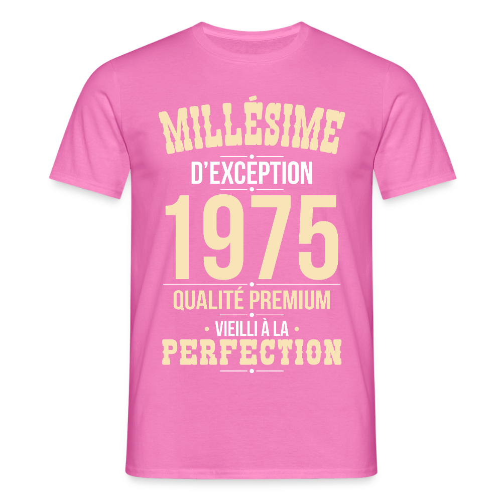 T-shirt Homme - Anniversaire 50 Ans - Millésime 1975 - rose