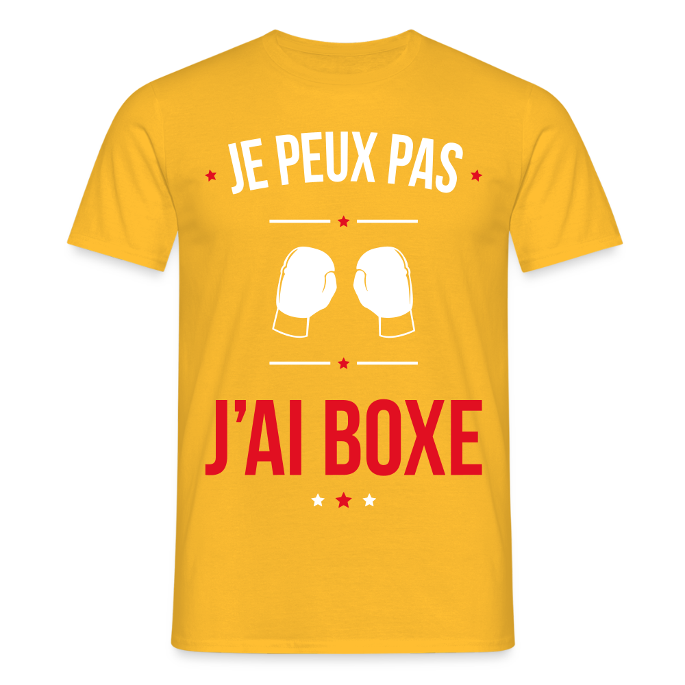 T-shirt Homme - Je peux pas j'ai Boxe - jaune