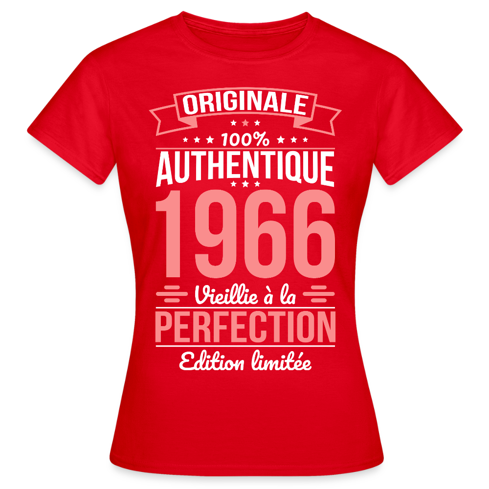 T-shirt anniversaire femme 60 ans – Originale 1966 - rouge